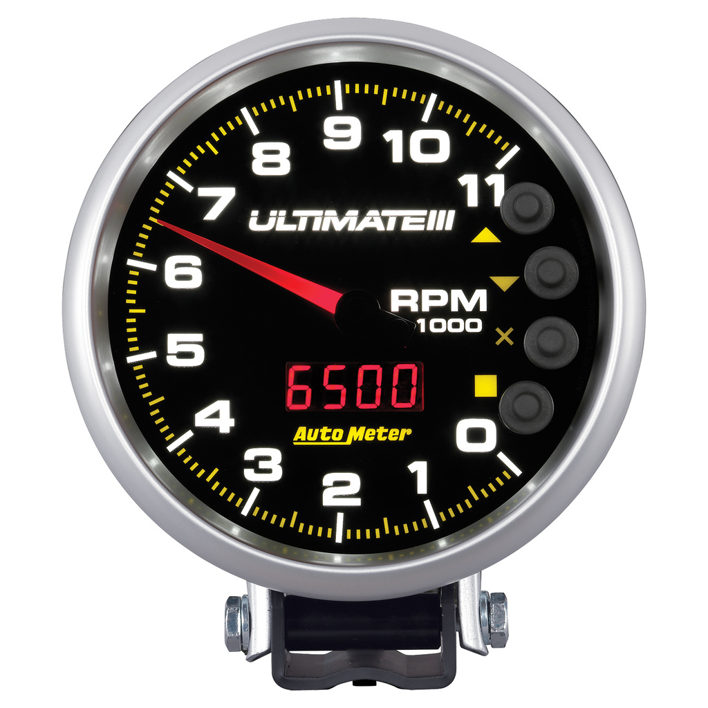 5" Tachometer, 0-11,000 Rpm, Pedestal, Ultimate Iii Playback, Black
