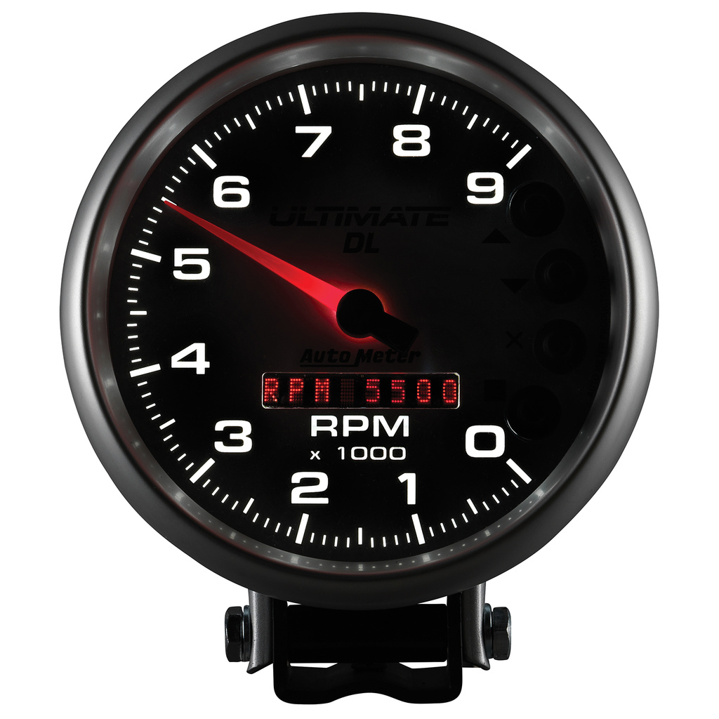 5" Tachometer, 0-9000 Rpm, Pedestal, Ultimate Dl Playback, Silver