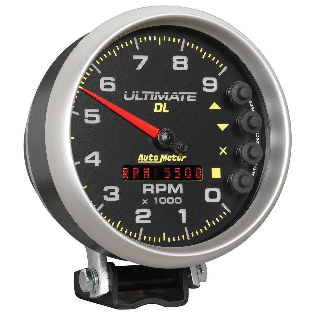 5" Tachometer, 0-9000 Rpm, Pedestal, Ultimate Dl Playback, Black