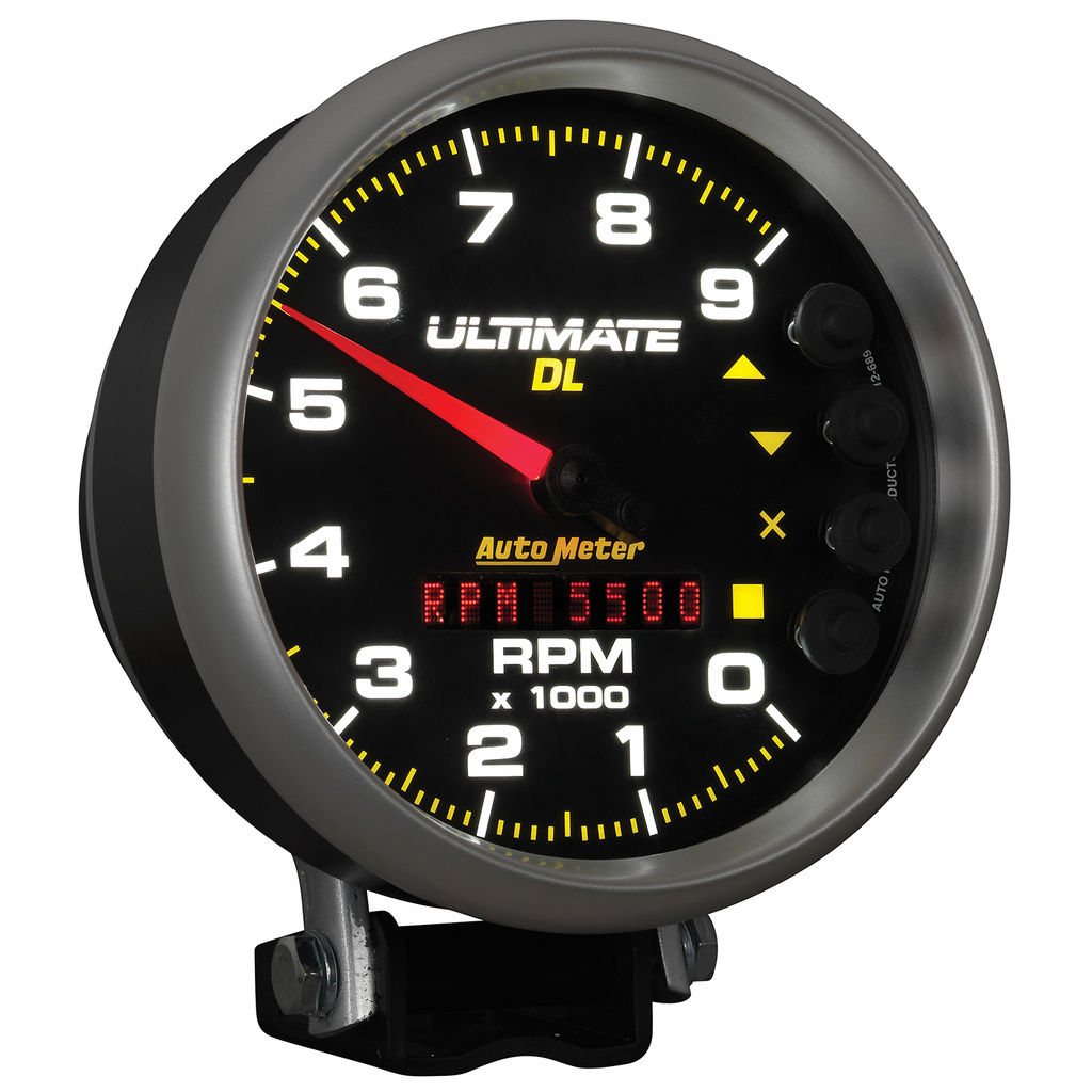5" Tachometer, 0-9000 Rpm, Pedestal, Ultimate Dl Playback, Black
