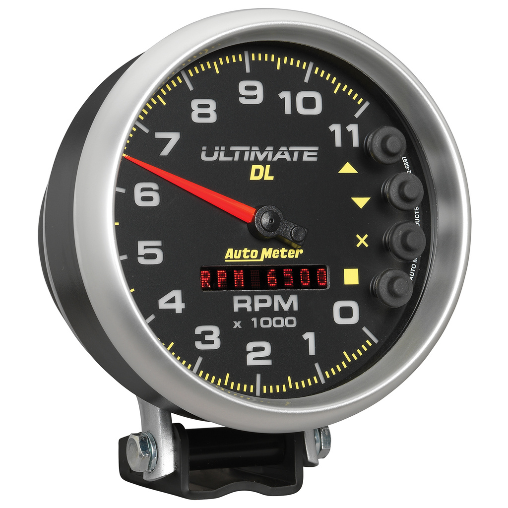 5" Tachometer, 0-11,000 Rpm, Pedestal, Ultimate Dl Playback, Black