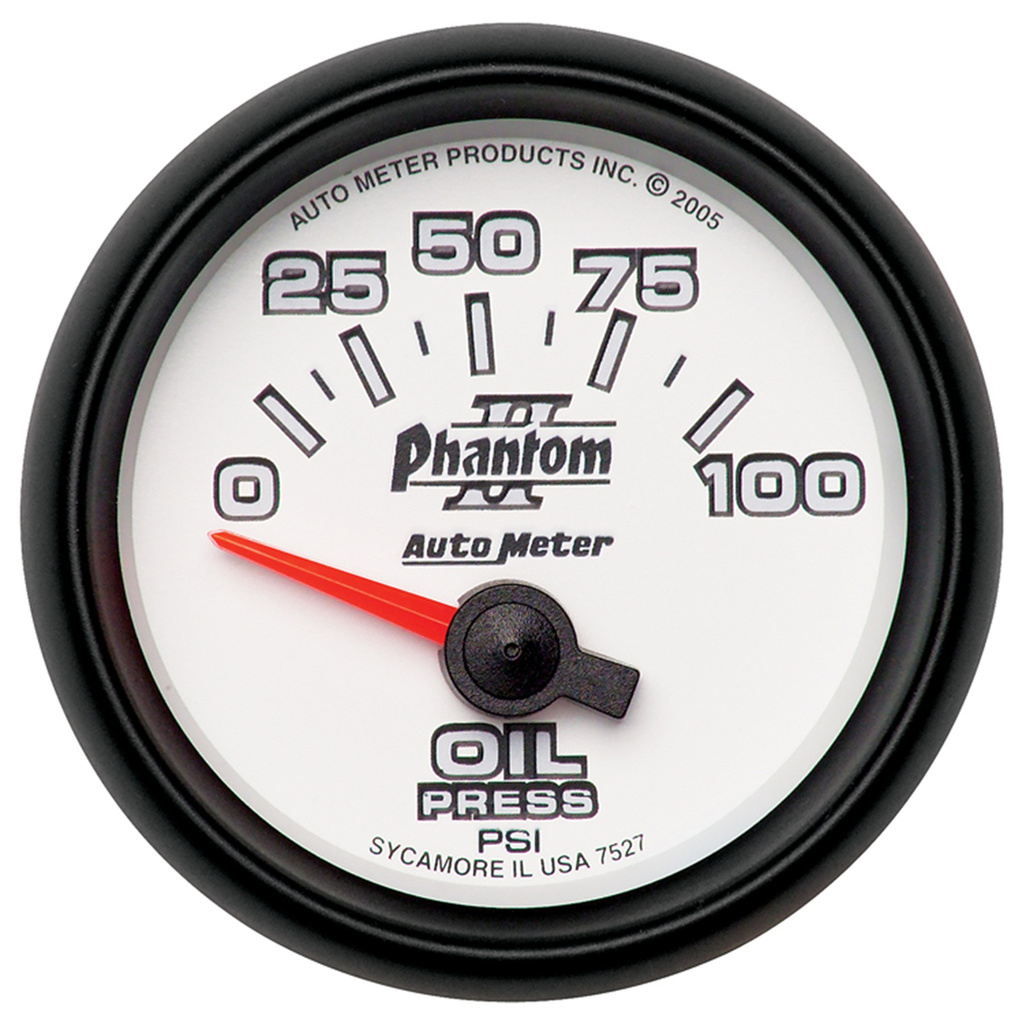2-1/16" Oil Pressure, 0-100 Psi, Phantom Ii