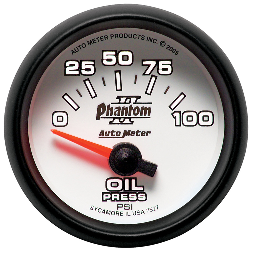 2-1/16" Oil Pressure, 0-100 Psi, Phantom Ii