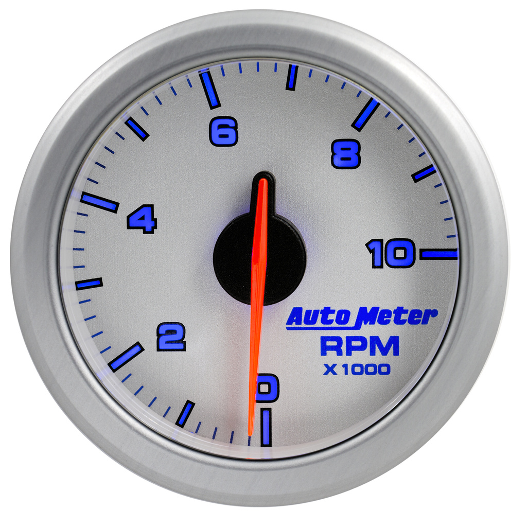 2-1/16" Tach, 0-10,000 Rpm, Airdrive, Silver