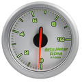 2-1/16" Tach, 0-10,000 Rpm, Airdrive, Silver