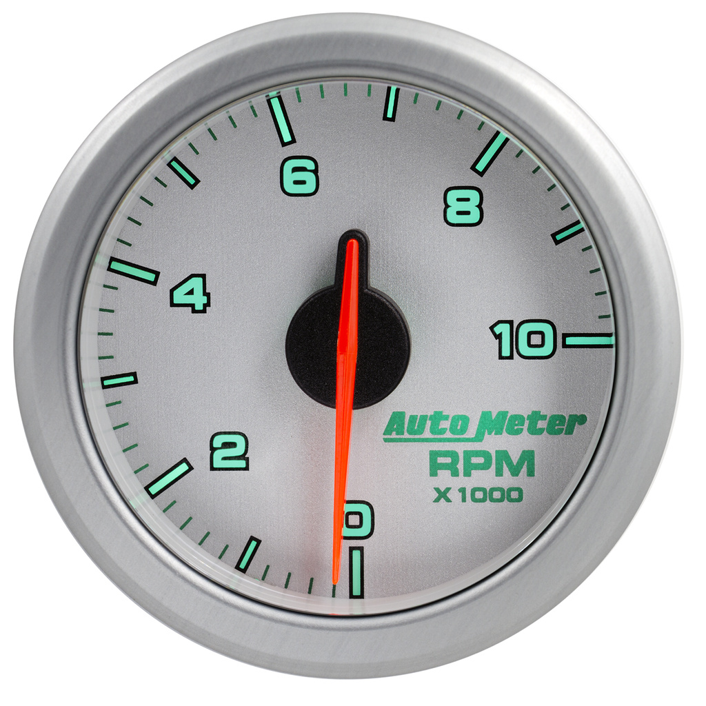 2-1/16" Tach, 0-10,000 Rpm, Airdrive, Silver
