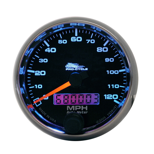 2-5/8" Speedometer, 0-120 Mph, Black, Pro-Cycle
