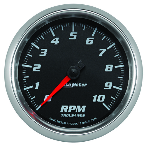 3-3/8" Tachometer, 0-10,000 Rpm, Black, Pro-Cycle