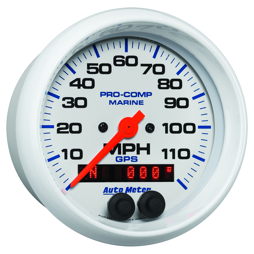 3-3/8" Gps Speedometer, 0-120 Mph, Marine White