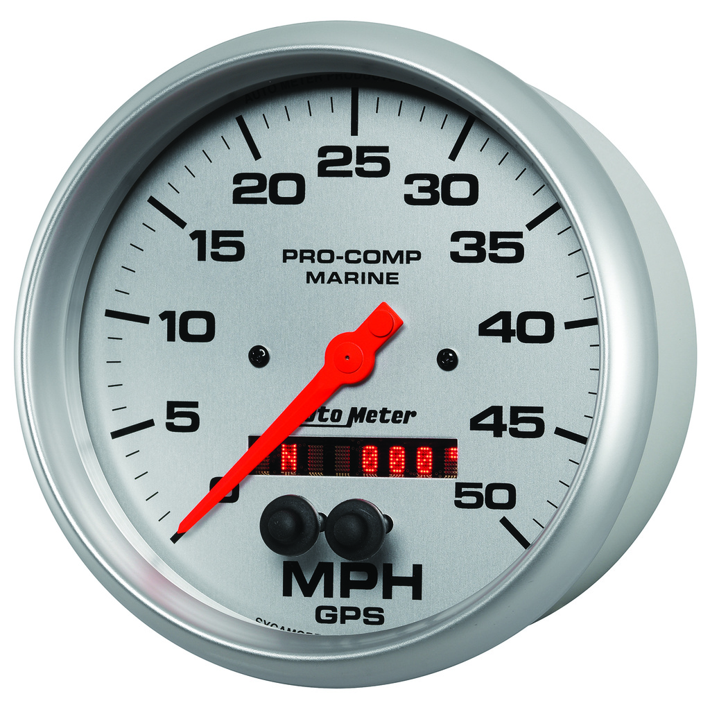 5" Gps Speedometer, 0-50 Mph, Marine Silver Ultra-Lite