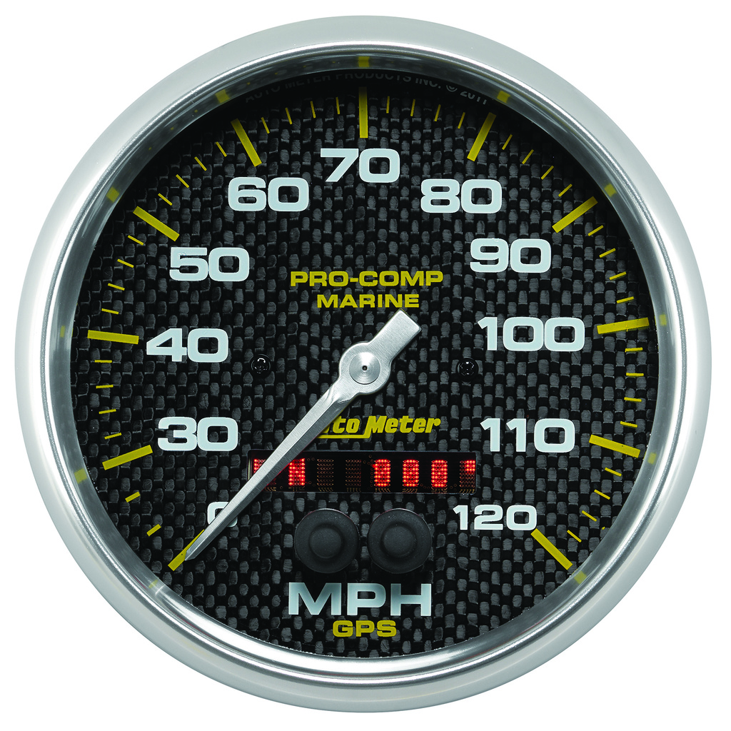 5" Gps Speedometer, 0-120 Mph, Marine Carbon Fiber