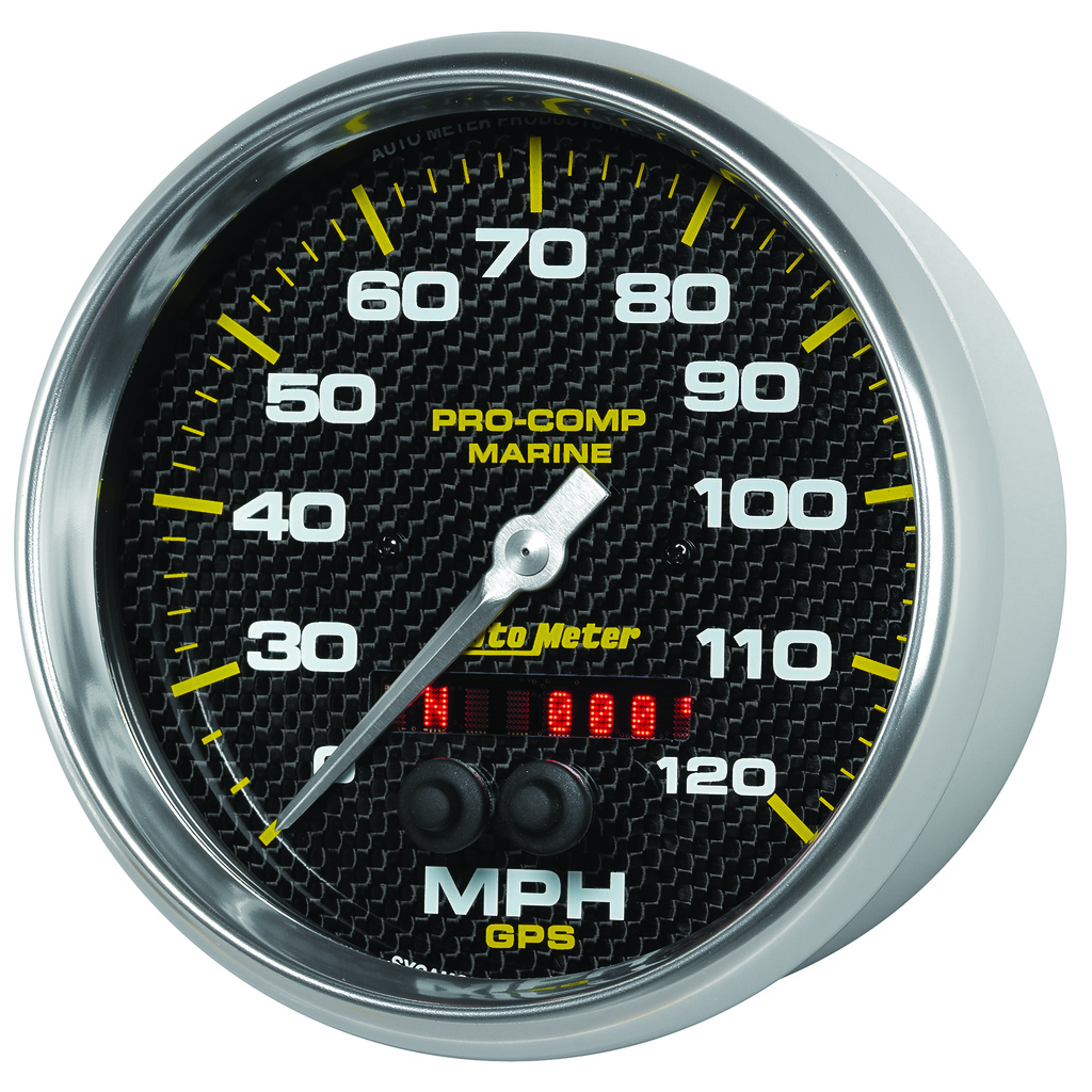 5" Gps Speedometer, 0-120 Mph, Marine Carbon Fiber