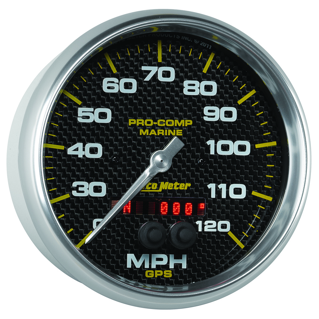 5" Gps Speedometer, 0-120 Mph, Marine Carbon Fiber