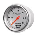 3-3/8" In-Dash Tachometer, 0-6,000 Rpm, Marine Silver Ultra-Lite