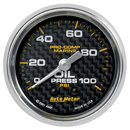 2-1/16" Oil Pressure, 0-100 Psi, Marine Carbon Fiber