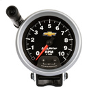 3-3/4" Pedestal Tachometer, 0-10,000 Rpm, Chevy Gold Bowtie