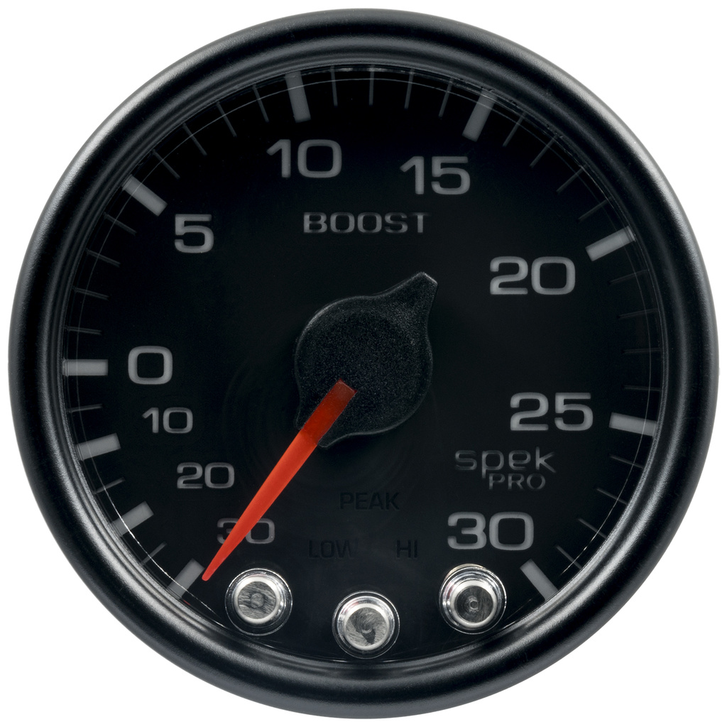 2-1/16" Boost/Vacuum, 30 In Hg/30 Psi, Spek-Pro, Black/Black