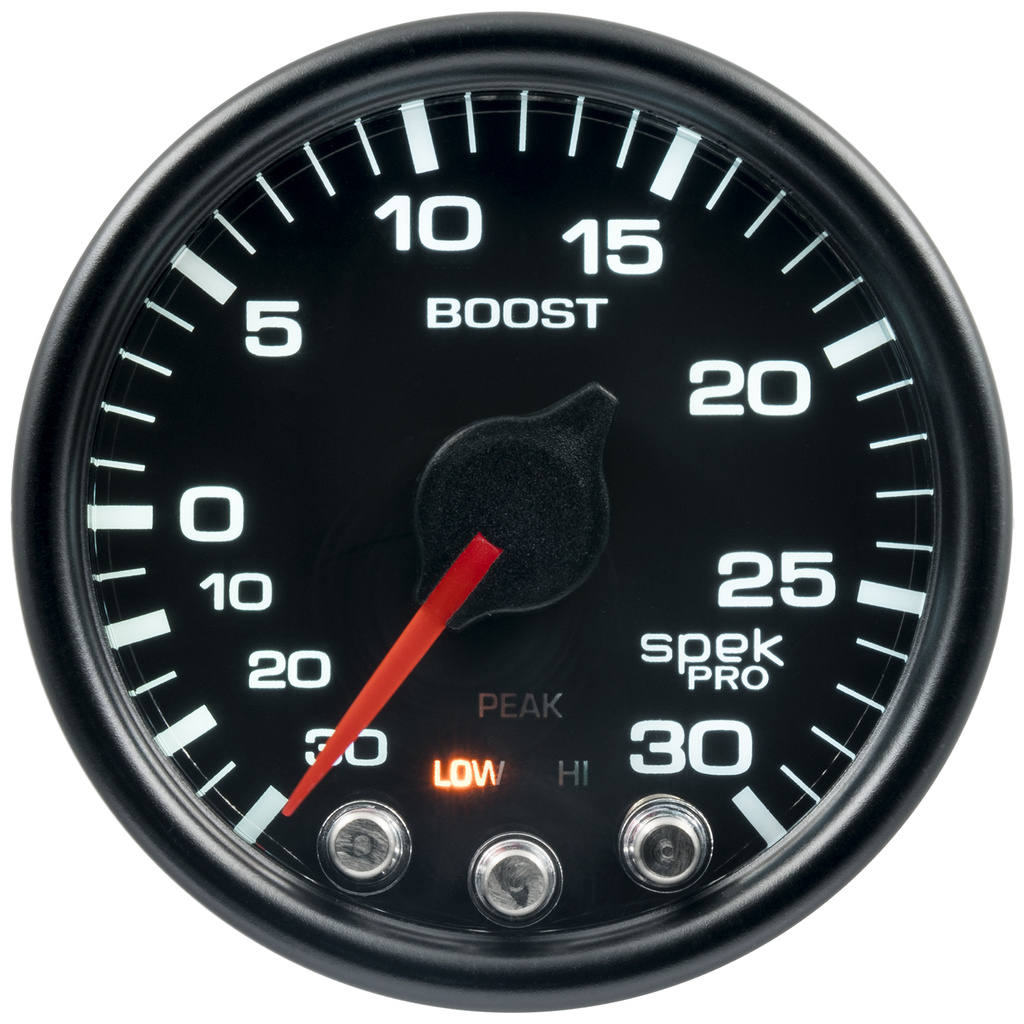 2-1/16" Boost/Vacuum, 30 In Hg/30 Psi, Spek-Pro, Black/Black