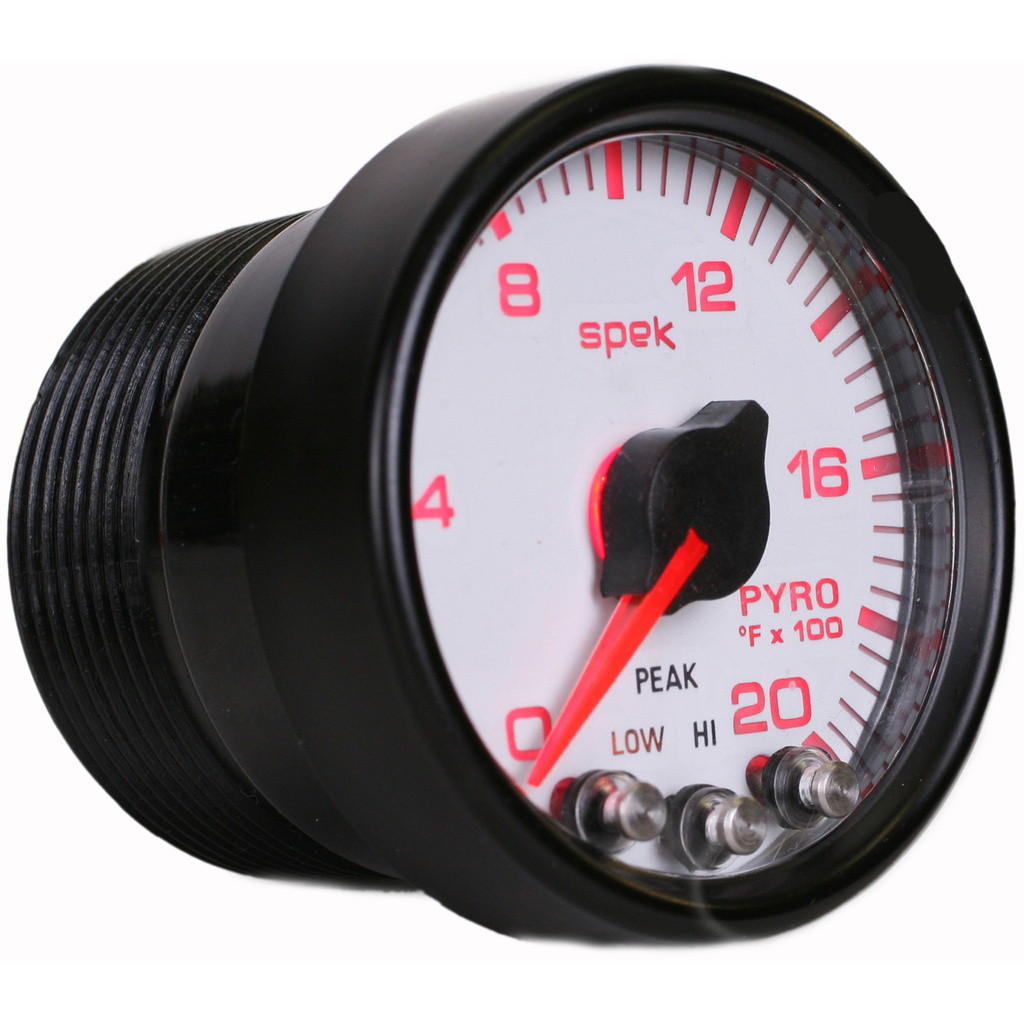 2-1/16" Pyrometer, 0-2000 °F, Spek-Pro, White/Black