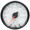 2-1/16" Oil Pressure, 0-120 Psi, Spek-Pro, White/Black