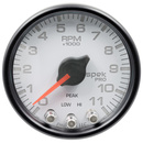 2-1/16" In-Dash Tachometer, 0-11,000 Rpm, Spek-Pro, White/Black