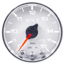 2-1/16" Voltmeter, 0-16v, Spek-Pro, White/Chrome