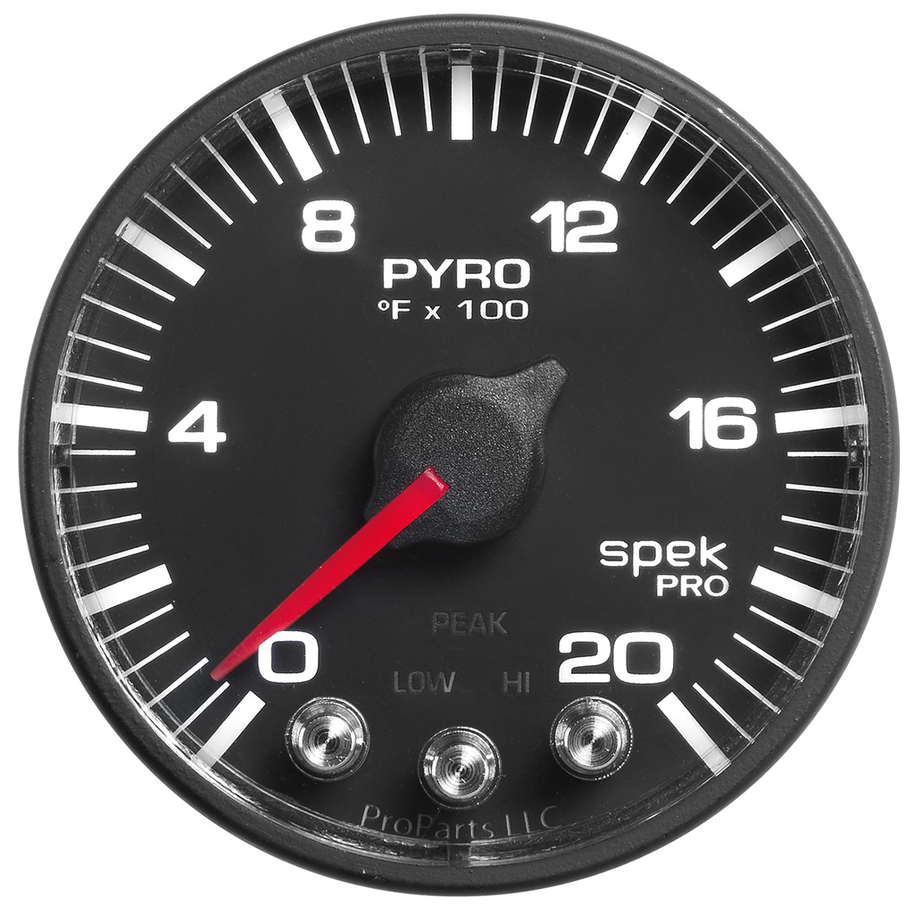 Pillar Kit, 0-35 Psi/2000 °F, 01-07 Gm Full-Size Truck, W/ Speaker, Spek-Pro, Black Dial, Black Bezel, Flat Antiglare Lens