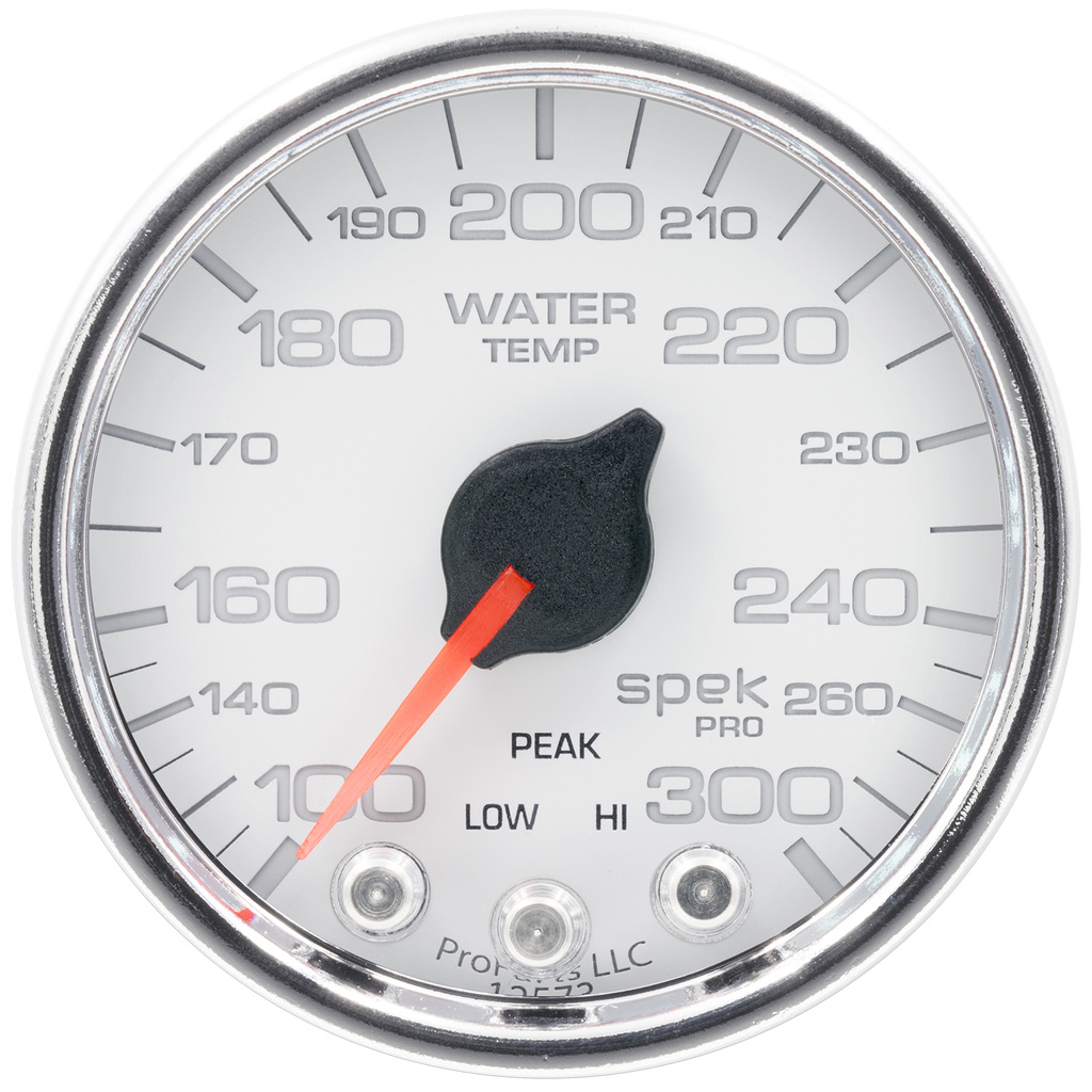 2-1/16" Water Temperature, 100-300 °F, Spek-Pro, White/Chrome