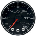 2-1/16" Oil Pressure, 0-120 Psi, Spek-Pro, Black/Black
