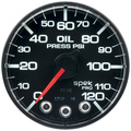 2-1/16" Oil Pressure, 0-120 Psi, Spek-Pro, Black/Black