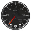 2-1/16" Voltmeter, 0-16v, Spek-Pro, Black/Chrome