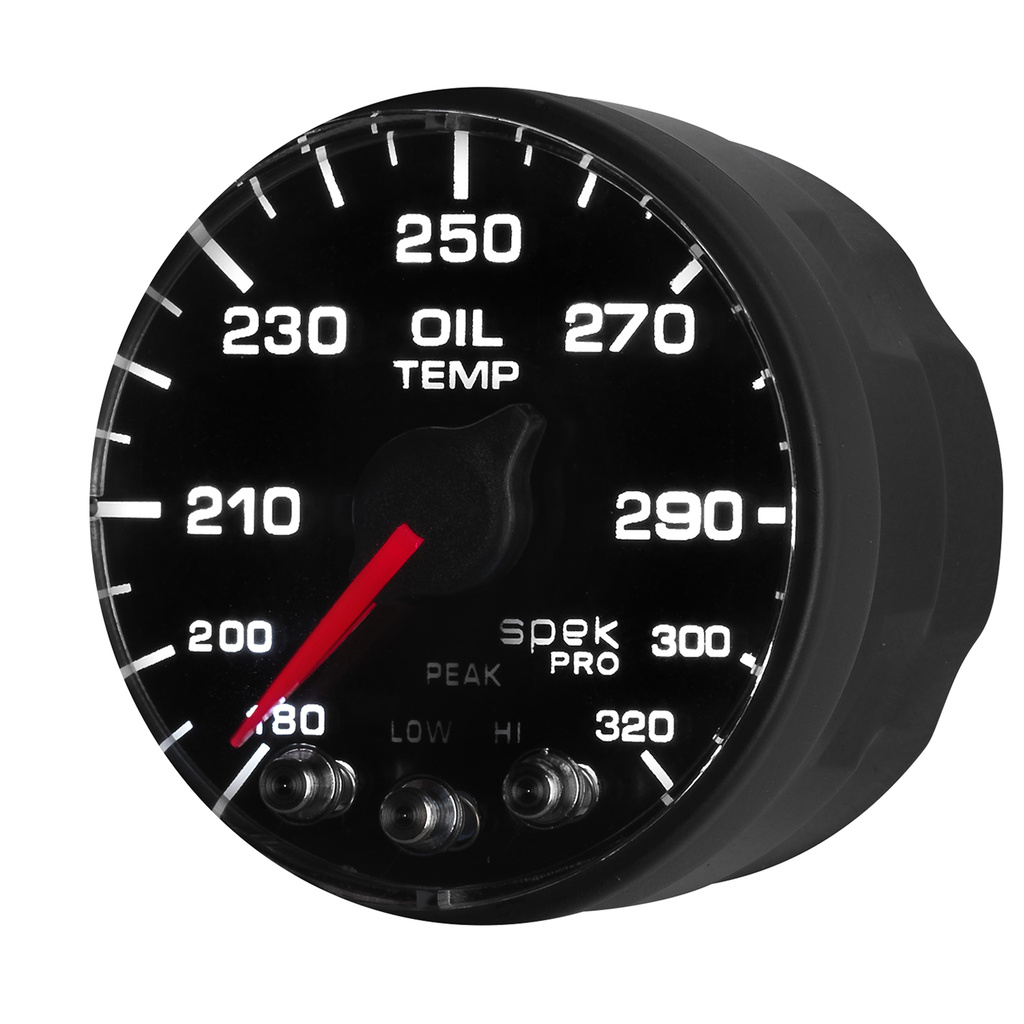 2-1/16" Oil Temperature, 180-320 °F, Spek-Pro, Black/Black, Ecu