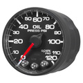 2-1/16" Oil Pressure, 0-120 Psi, Spek-Pro, Black/Black, Ecu
