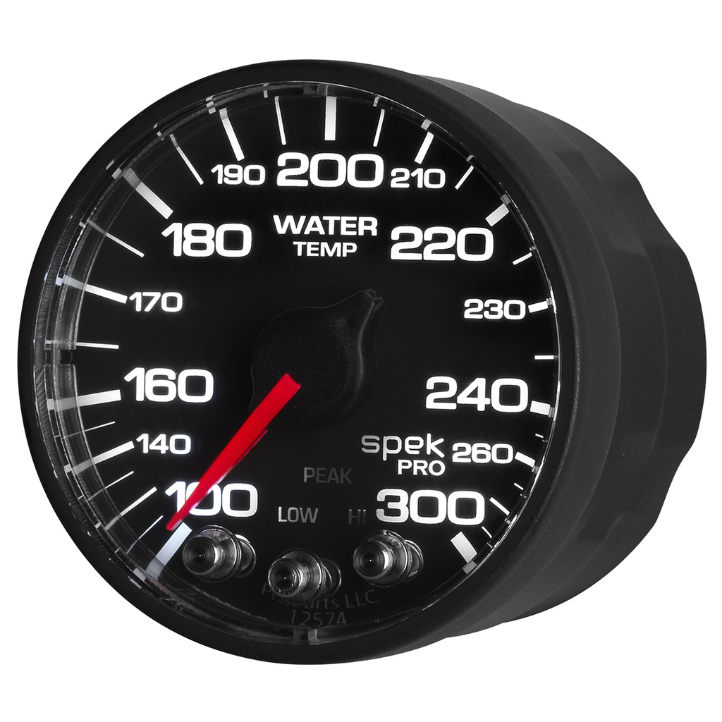 2-1/16" Water Temperature, 100-300 °F, Spek-Pro, Black/Black, Ecu