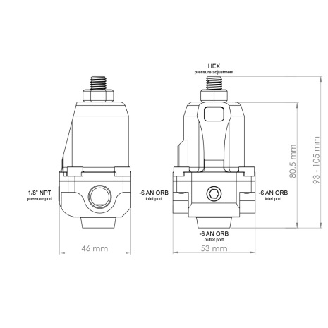 Nuke brændstoftrykregulator FPR100s