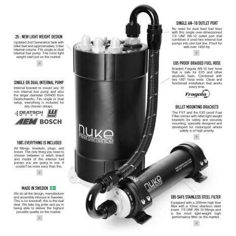 2G Fuel Surge Tank for indvendigel fuel pumps (KIT)