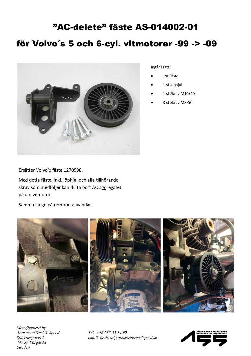 Ac-delete Volvo 5/6-cyl Hvid motor 99-09