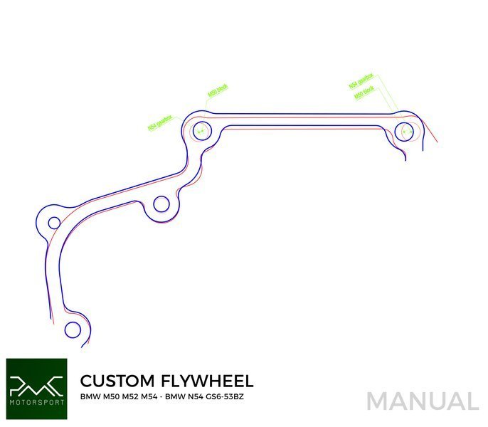 PMC svinghjul BMW M50 S50 M52 M54 240mm 7150g