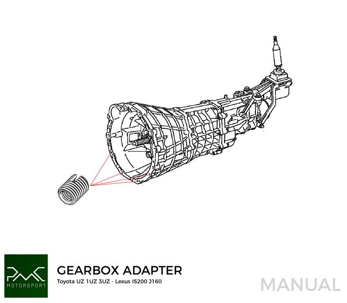 PMC adapterplade gearkasse Toyota / Lexus V8 UZ 1UZ 3UZ